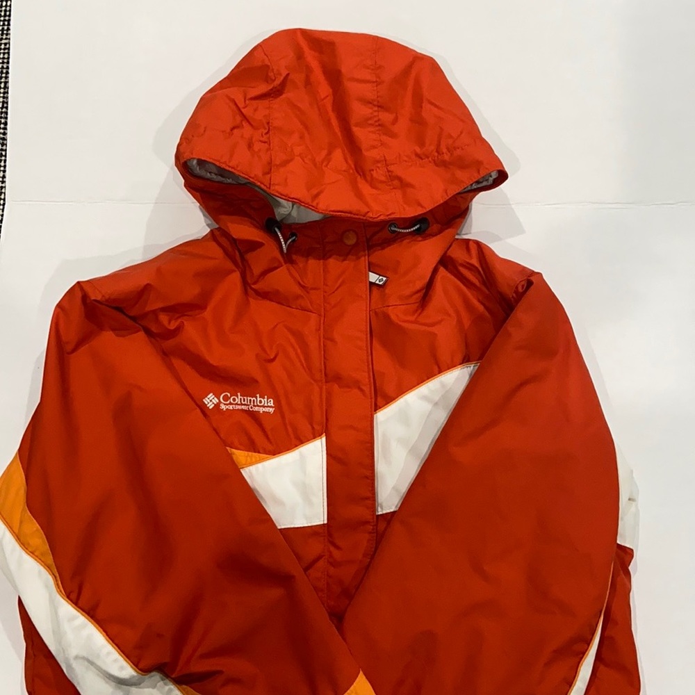 Women Columbia Orange and white jacket
